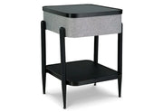 Jorvalee Contemporary End Table with Built-in Bluetooth Speaker, Wireless and USB Charging