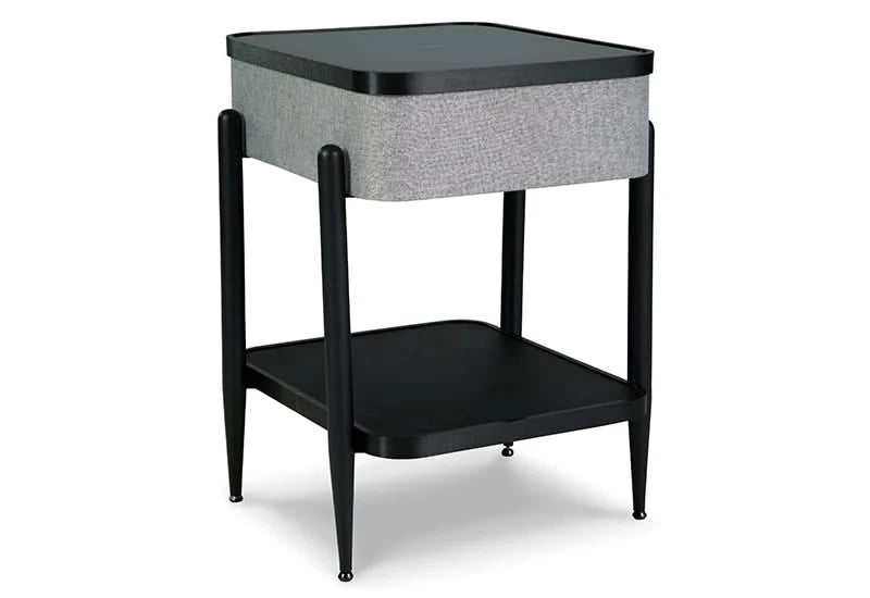 Jorvalee Contemporary End Table with Built-in Bluetooth Speaker, Wireless and USB Charging
