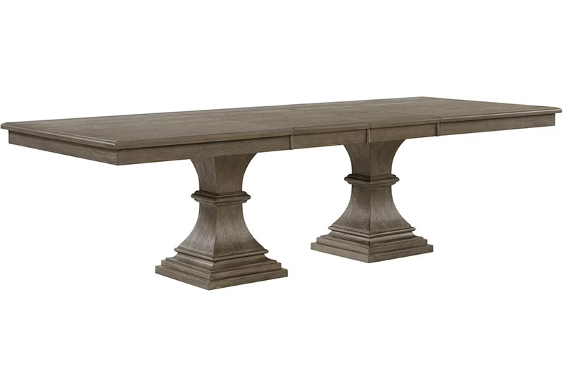 Kings Court Rectangular Dining Table with Dual Pedestal Base