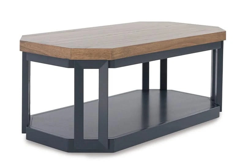 Landocken Brown/Blue Contemporary 3 PC Coffee Table Set