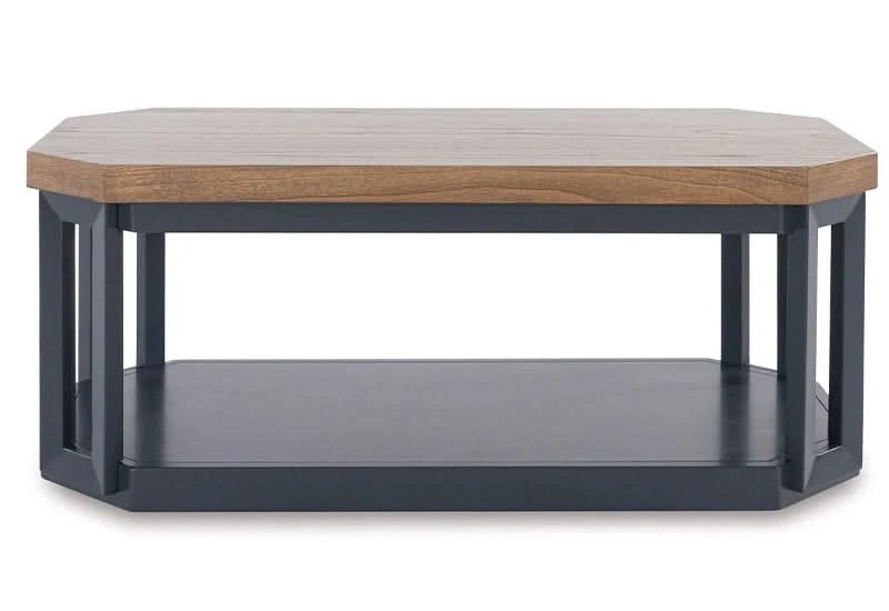 Landocken Brown/Blue Contemporary 3 PC Coffee Table Set