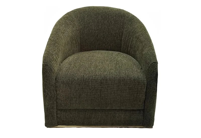 Lima Modern Swivel Chair in Textured Green Upholstery