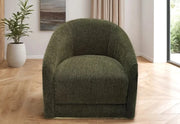 Lima Modern Swivel Chair in Textured Green Upholstery