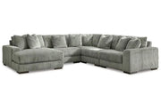 Linx Modern 5 PC Modular Sectional with Chaise and Throw Pillows