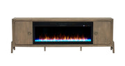 2PC Elure 84" Latte Fireplace Console with 50" Crystals