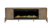 2PC Elure 84" Latte Fireplace Console with 50" Logs
