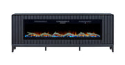 2PC Elure 96" Peppercorn Fireplace Console with 74" Logs