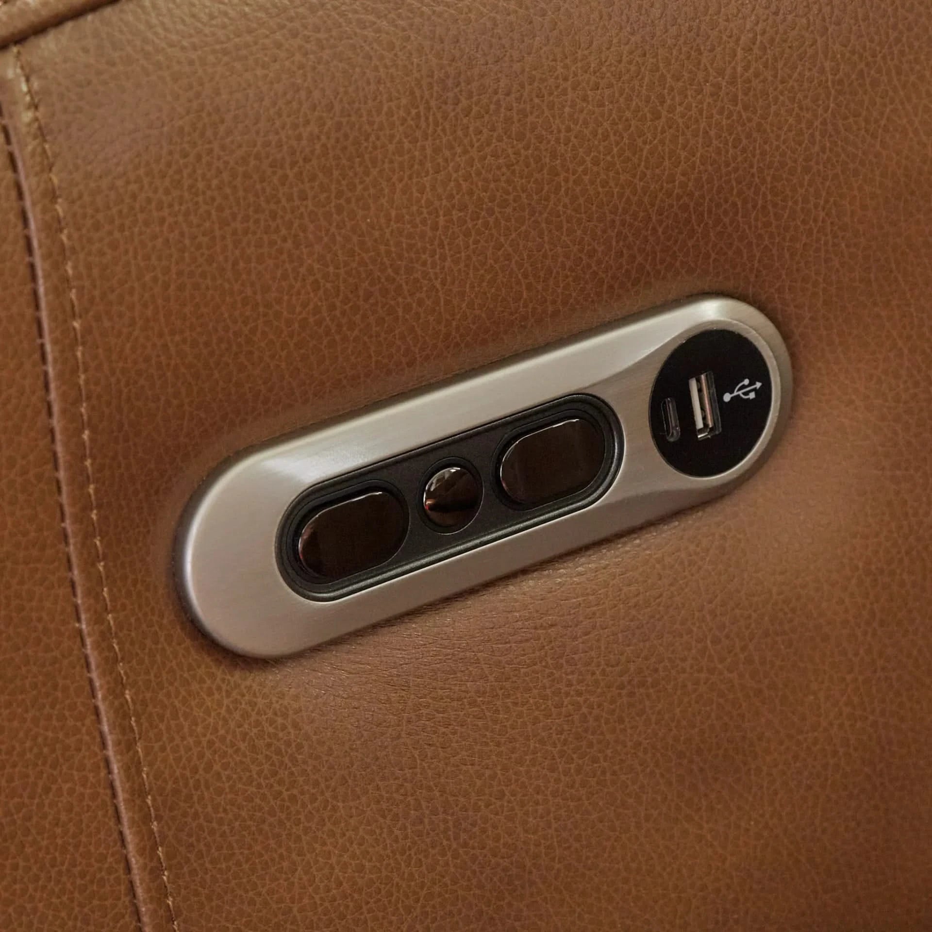 Modway Brown Power Headrest & Reclining 6 PC Modular Sectional with Storage Console, Cup Holders and 2 Arm Pillows