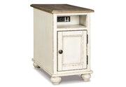Magnolia Two Tone Traditional Cottage Chairside End Table with USB Charging