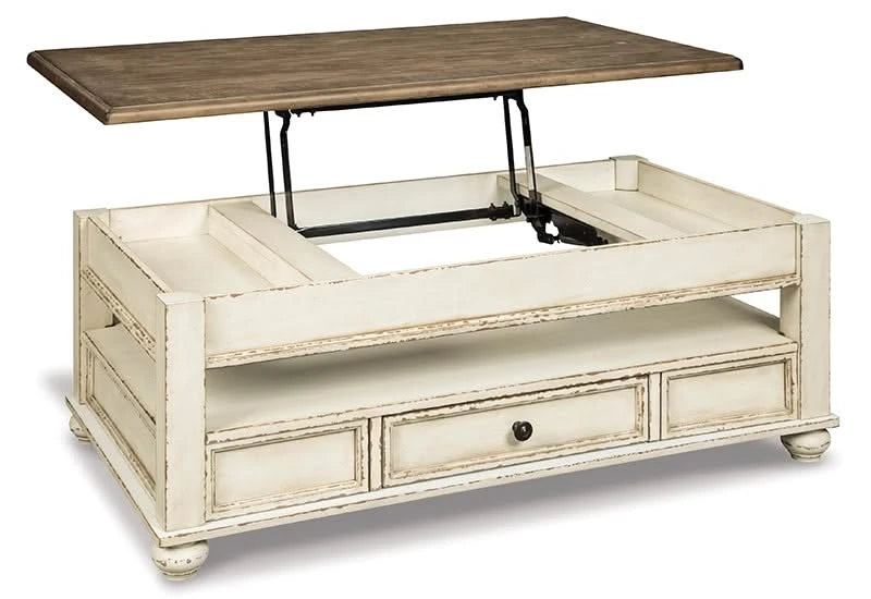 Magnolia Two Tone Traditional Cottage Lift Top Coffee Table