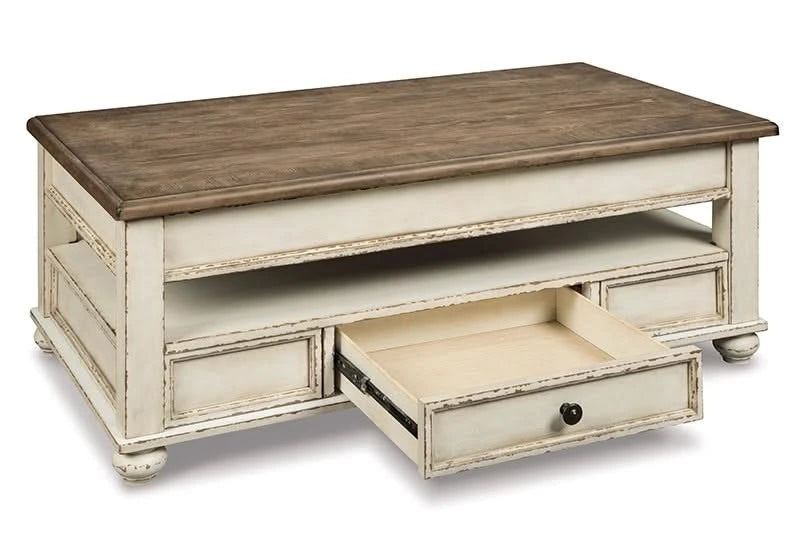 Magnolia Two Tone Traditional Cottage Lift Top Coffee Table