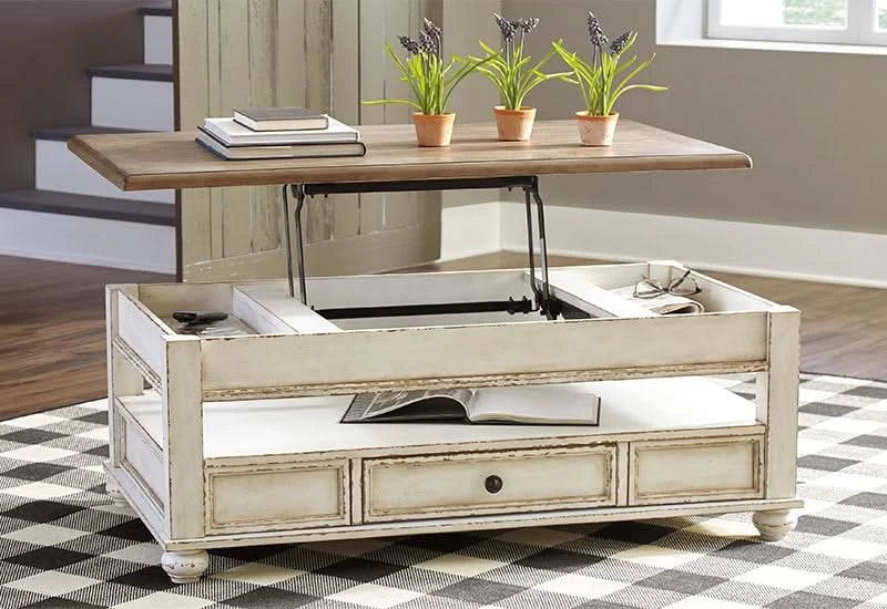 Magnolia Two Tone Traditional Cottage Lift Top Coffee Table