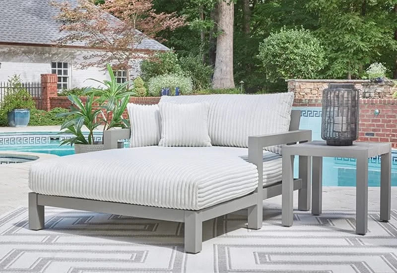 Marlin Outdoor All Weather Chaise Lounge with Cushions and Throw Pillows