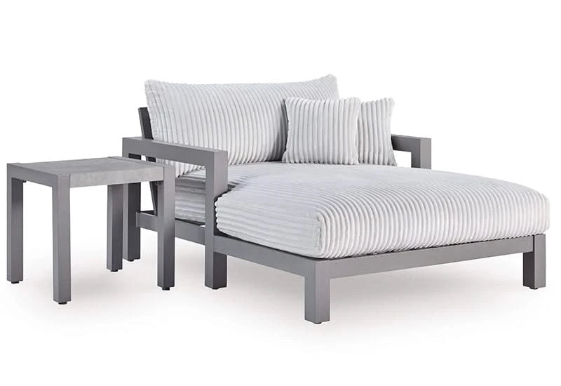 Marlin Outdoor All Weather Chaise Lounge with Cushions and Throw Pillows