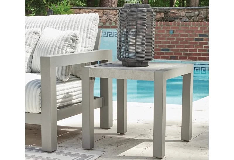 Marlin Outdoor All Weather 3 PC Cocktail Set Includes Cocktail Table and 2 End Tables