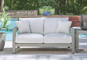 Marlin Outdoor All Weather Loveseat with Cushions and Throw Pillows