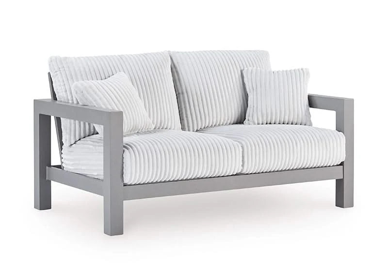 Marlin Outdoor All Weather Loveseat with Cushions and Throw Pillows