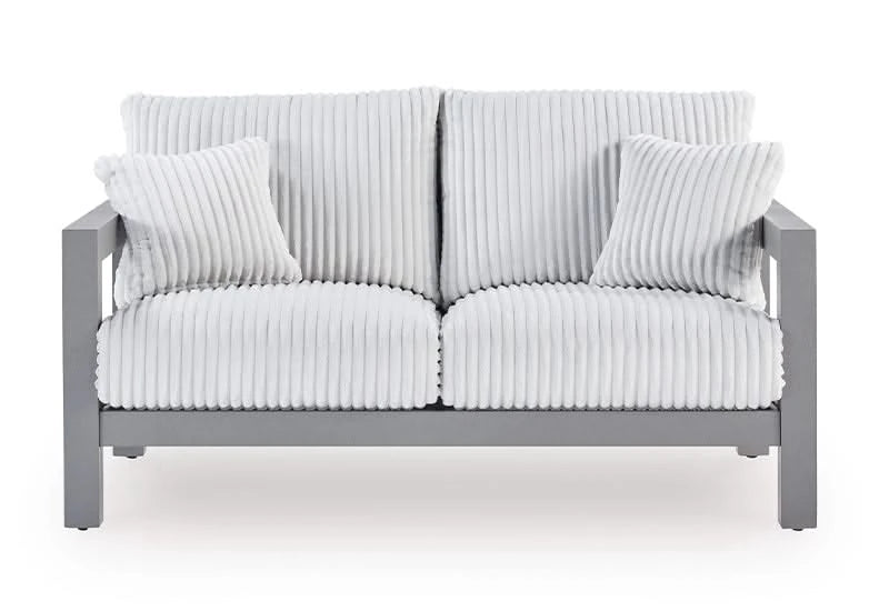 Marlin Outdoor All Weather Loveseat with Cushions and Throw Pillows