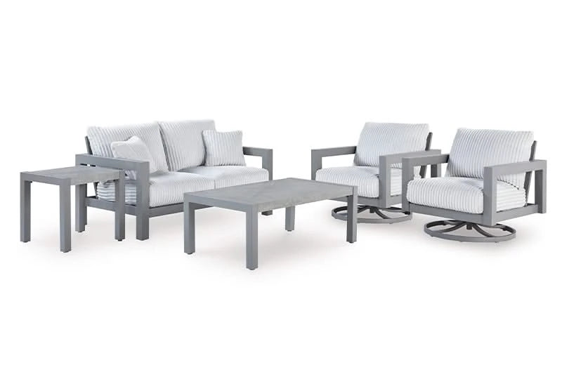 Marlin Outdoor All Weather Loveseat with Cushions and Throw Pillows