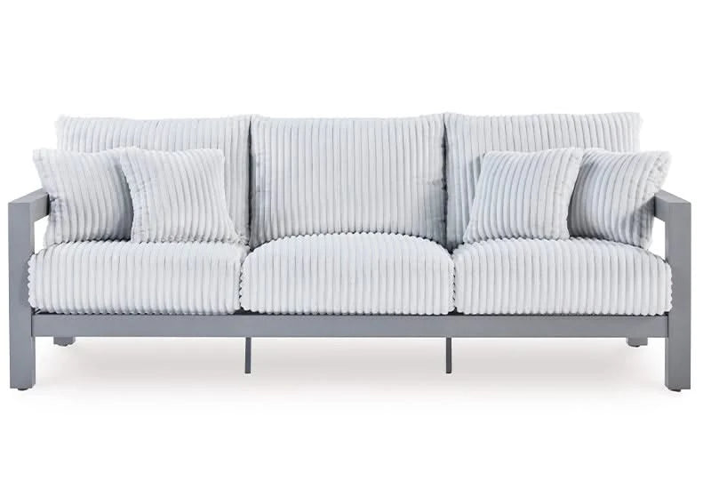 Marlin Outdoor All Weather Sofa and Loveseat with Cushions and Throw Pillows