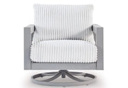 Marlin Outdoor All Weather Swivel Chair with Cushion and Throw Pillows