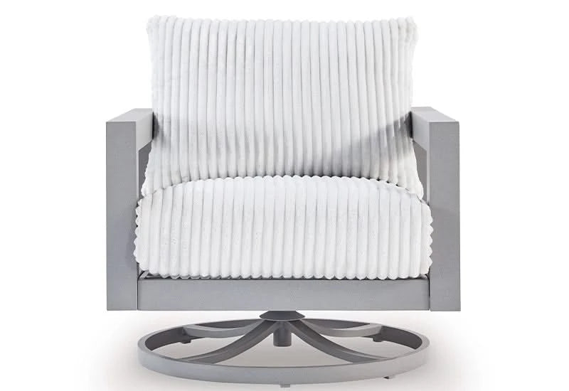 Marlin Outdoor All Weather Swivel Chair with Cushion and Throw Pillows