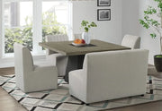 Meadowview Beige & Espresso 6-Piece Modern Dining Set with Corner Bench Seating