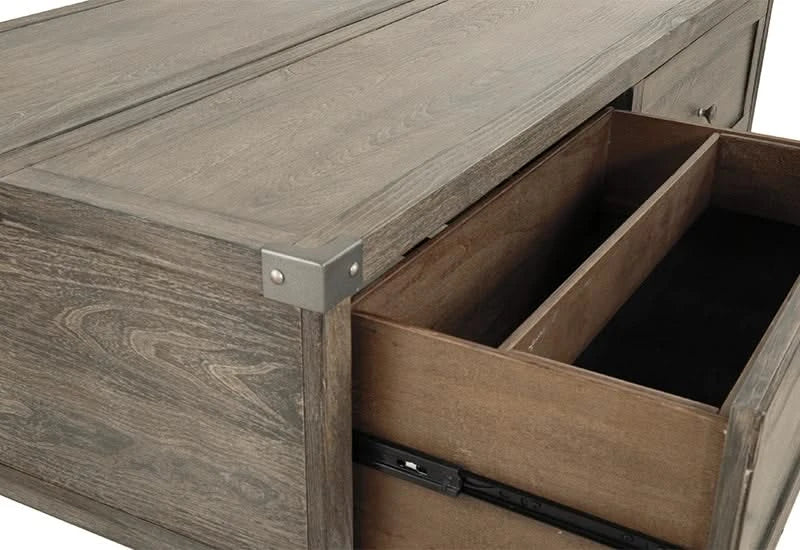 Memphis Brown Modern Rustic Lift Top Coffee Table