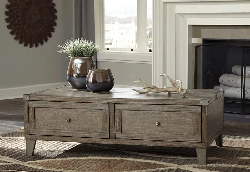 Memphis Brown Modern Rustic Lift Top Coffee Table
