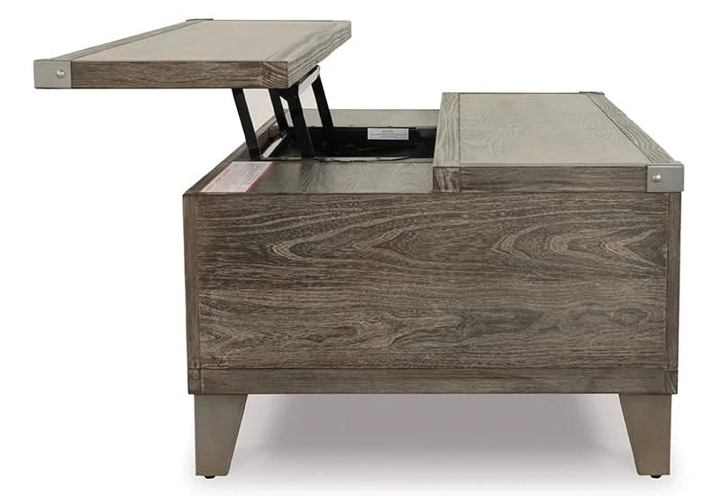 Memphis Brown Modern Rustic Lift Top Coffee Table