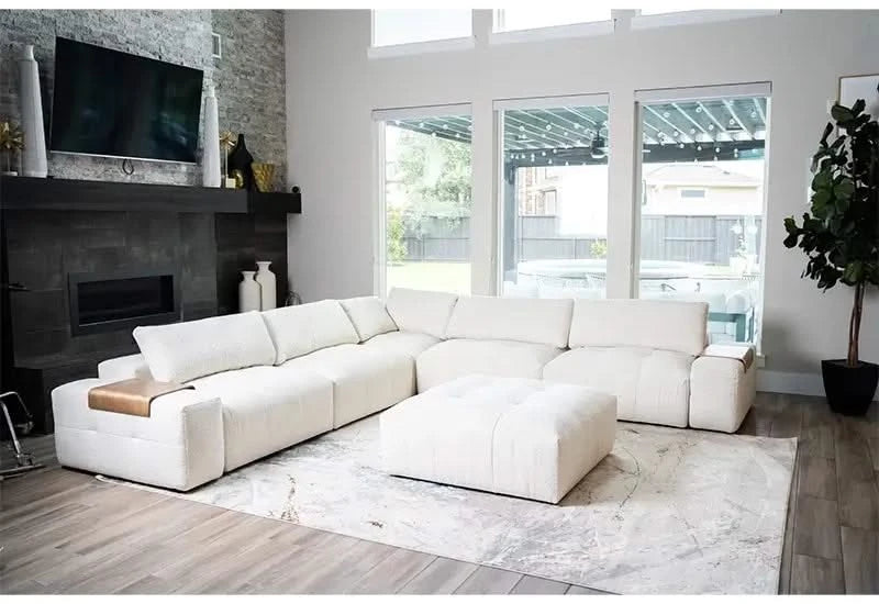 Merino Pearl 7PC Sectional – Luxe Modular Style in a Cloud-Like Fabric