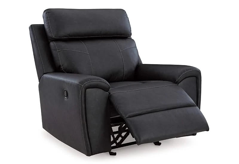 Miles Gunmetal Black Glider Recliner