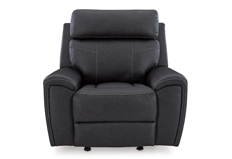 Miles Gunmetal Black Glider Recliner