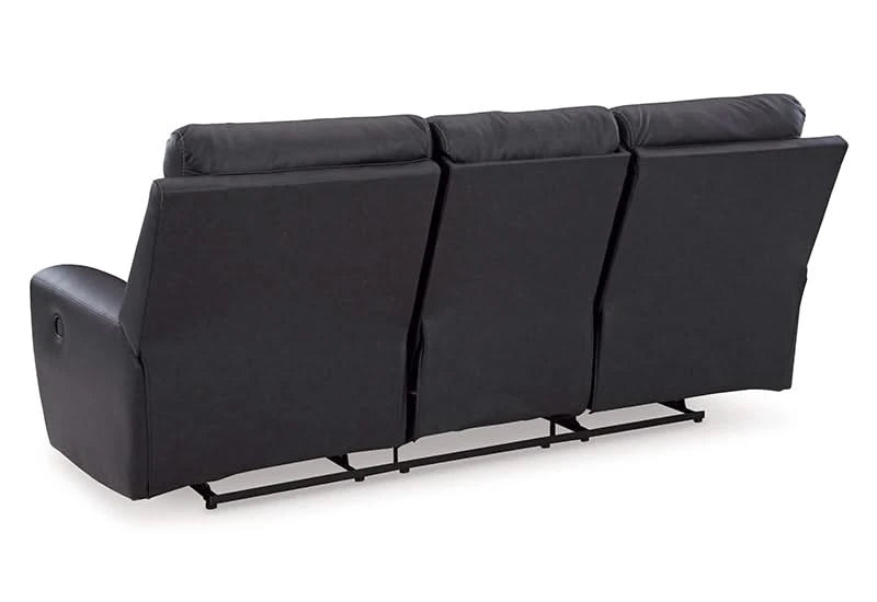 Miles Gunmetal Black Reclining Living Room Set Includes Sofa and Loveseat