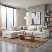 Missionary Salt Off White Transitional 5-Piece Modular Sectional with Chaise and Accent Pillows