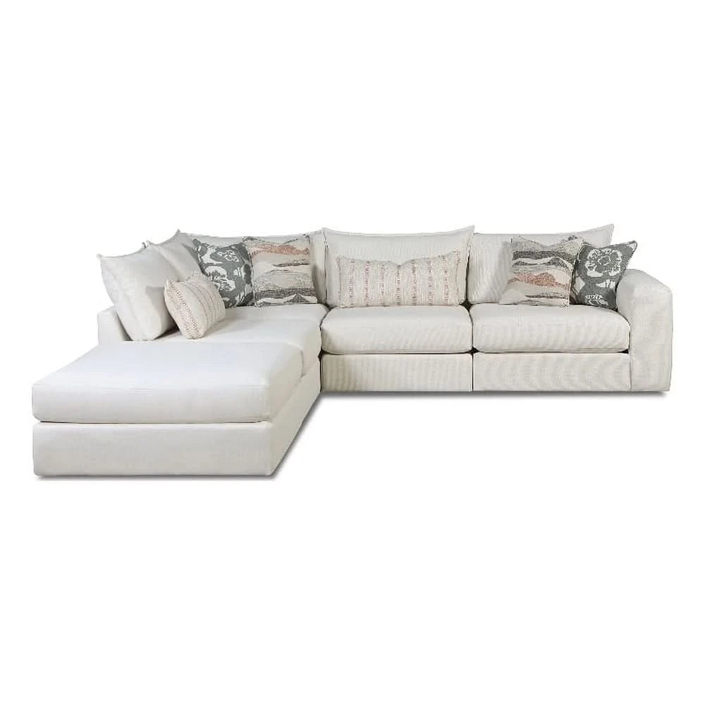 Missionary Salt Off White Transitional 5-Piece Fabric Sectional