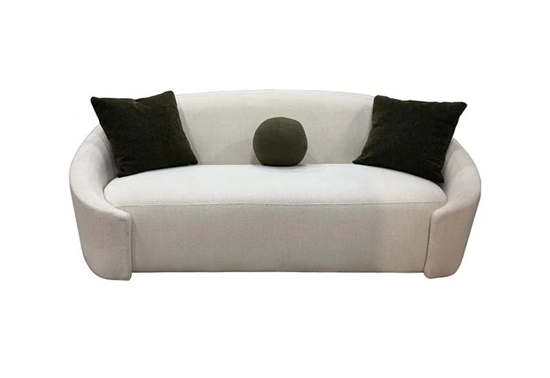 Monteviedo Modern Curved Sofa & Loveseat Set in Ivory Bouclé