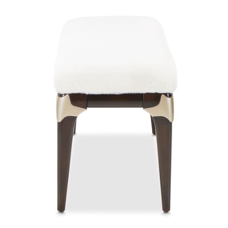 Paris Chic Espresso Modern Glam Bed Bench with Upholstered Seat