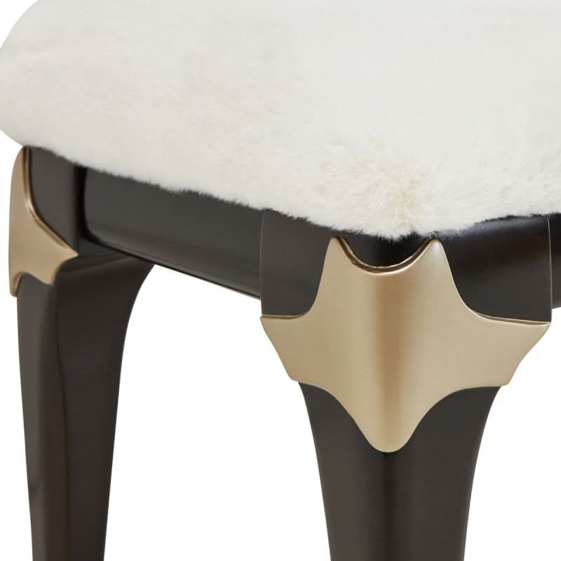 Paris Chic Espresso Modern Glam Bed Bench with Upholstered Seat