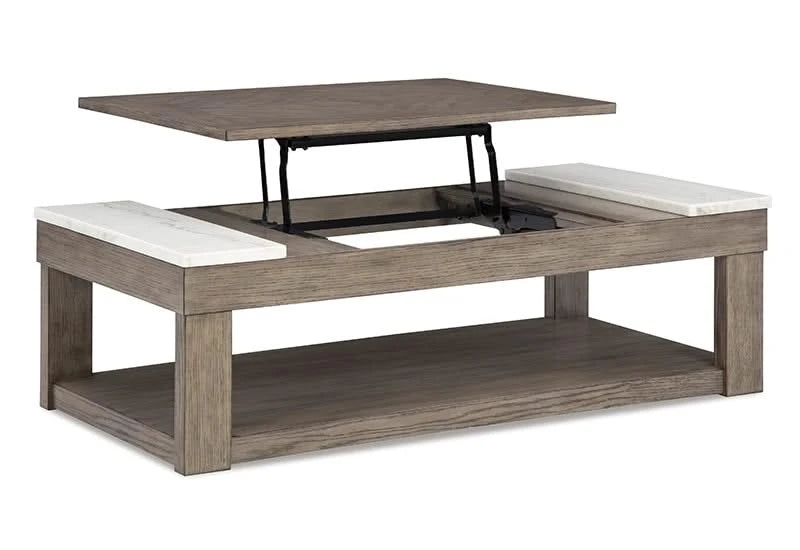 Neptune Gray Brown Casual Lift Top Coffee Table