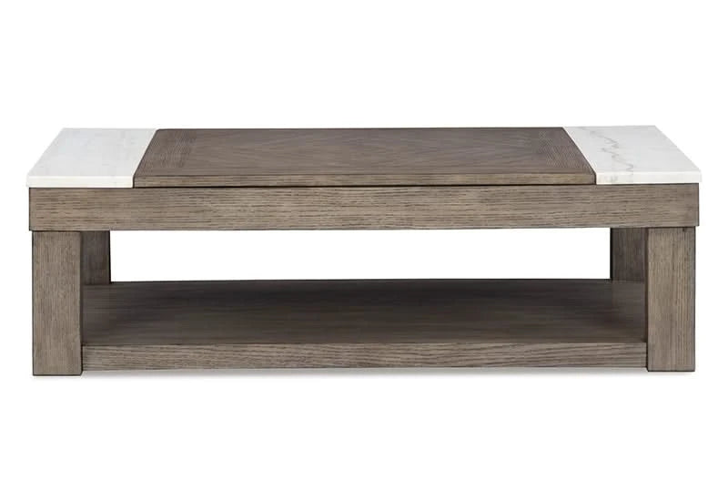 Neptune Gray Brown Casual Lift Top Coffee Table