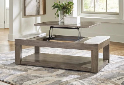 Neptune Gray Brown Casual Lift Top Coffee Table