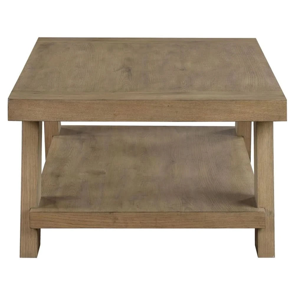 Orinda Caramel 3PC Cocktail Table Set with Storage Shelf and Solid Wood Legs