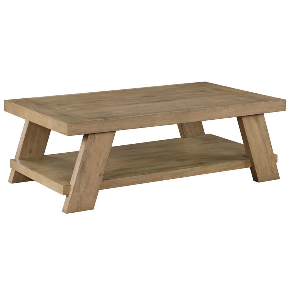 Orinda Caramel 3PC Cocktail Table Set with Storage Shelf and Solid Wood Legs