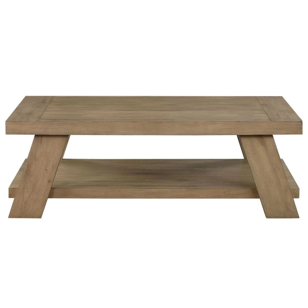 Orinda Caramel 3PC Cocktail Table Set with Storage Shelf and Solid Wood Legs