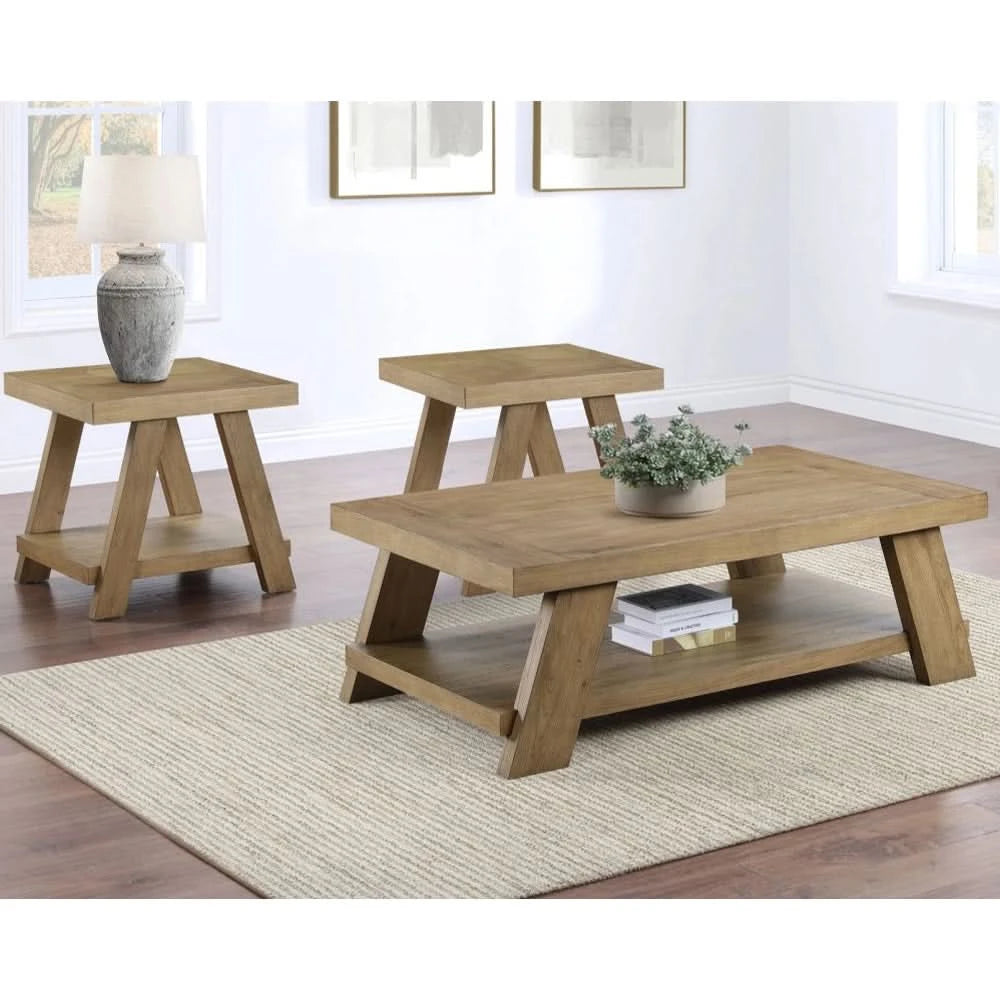 Orinda Caramel 3PC Cocktail Table Set