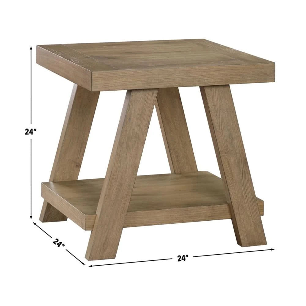 Orinda Caramel 3PC Cocktail Table Set with Storage Shelf and Solid Wood Legs