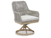 Seton Creek Contemporary Outdoor All Weather Swivel Dining Chair with Cushion