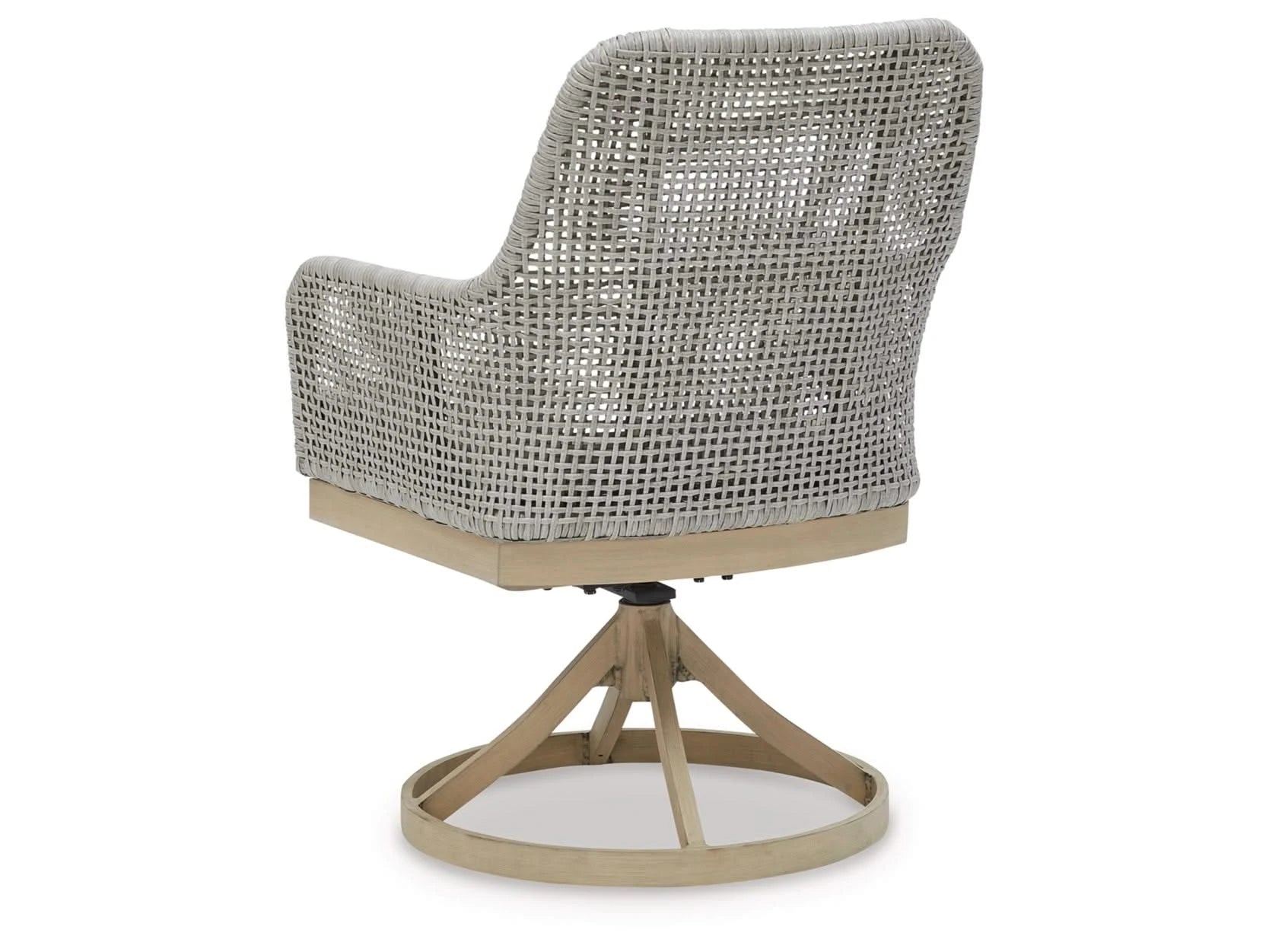 Seton Creek Contemporary Outdoor All Weather Swivel Dining Chair with Cushion