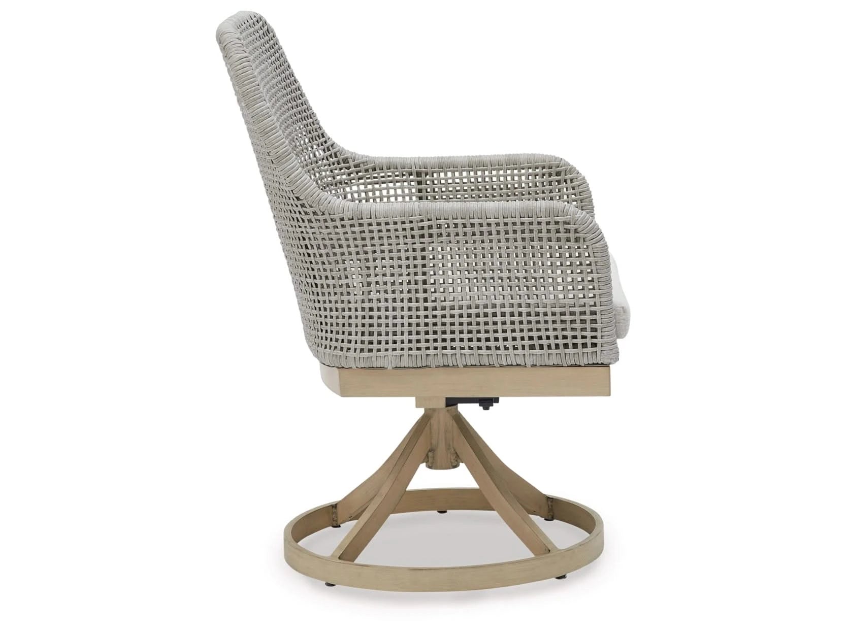 Seton Creek Contemporary Outdoor All Weather Swivel Dining Chair with Cushion